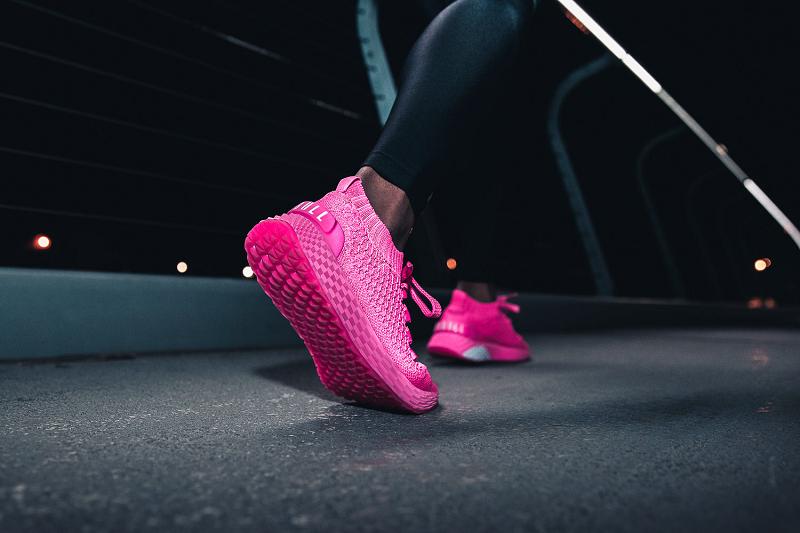 Nobull Neon Reflective Knit Runner Women's Running Shoes Pink | USA F1804D